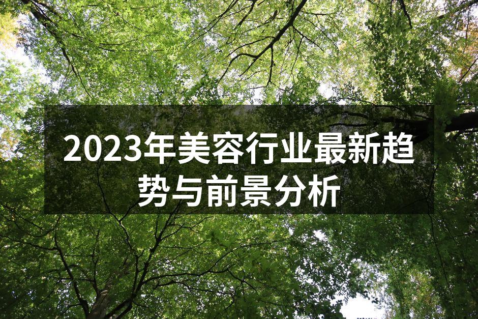 2023年美容行业最新趋势与前景分析